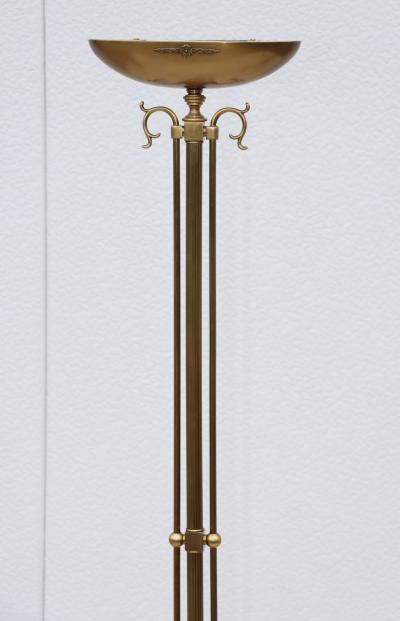 1980s Italian Torchiere Brass Floor Lamps