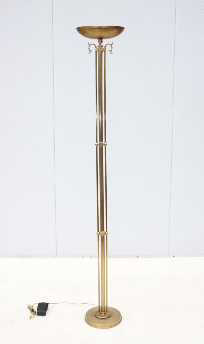 1980s Italian Torchiere Brass Floor Lamps