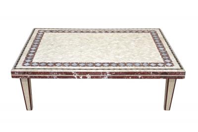1980s Italian Travertine Marble Stone Coffee Table Couch Table IT ca 1980