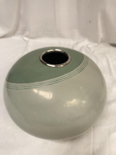 1980s Lacquered metal vase signed Jean Jacques Beaum 