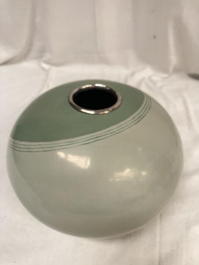 1980s Lacquered metal vase signed Jean Jacques Beaum 