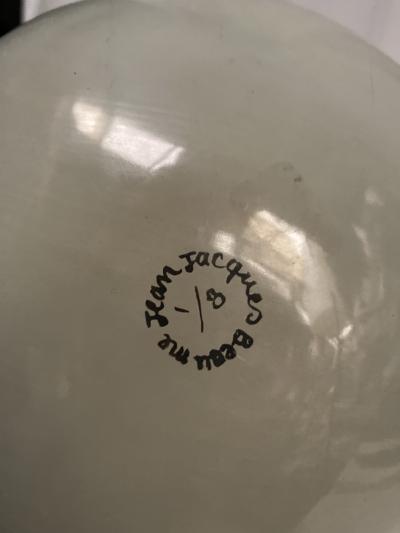 1980s Lacquered metal vase signed Jean Jacques Beaum 