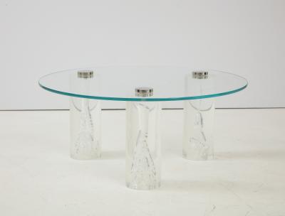 1980s Lucite Coffee Table with Internal Bubbles 