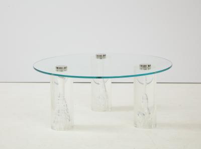 1980s Lucite Coffee Table with Internal Bubbles 
