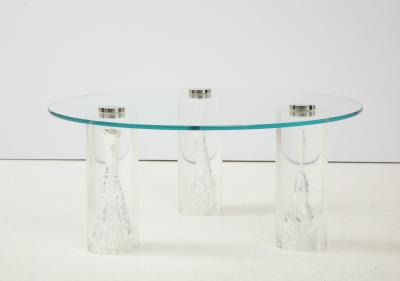 1980s Lucite Coffee Table with Internal Bubbles 
