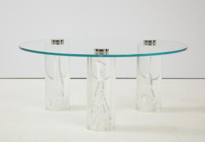 1980s Lucite Coffee Table with Internal Bubbles 