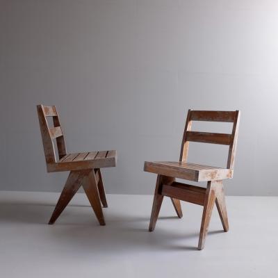 1980s Pierre Jenneret style teak chairs 10 available France