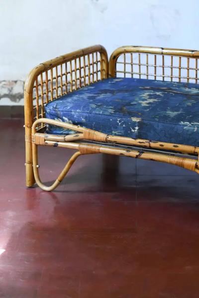 1980s Rattan daybed