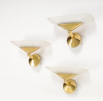 1980s Set of Three High Style Italian Wall Lights 