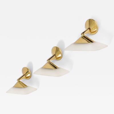 1980s Set of Three High Style Italian Wall Lights 