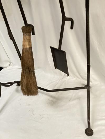 1980s brutalist set of fire place tools