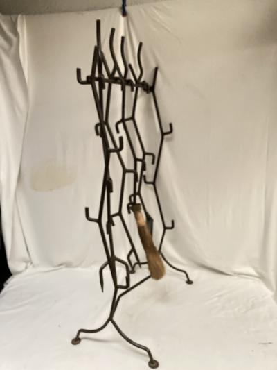 1980s brutalist set of fire place tools