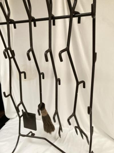 1980s brutalist set of fire place tools