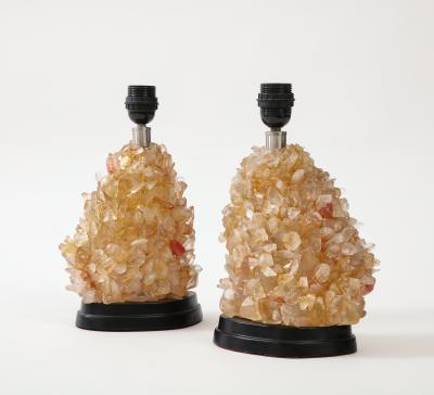 1980s glass lamps in the manner of quartz or rock crystal