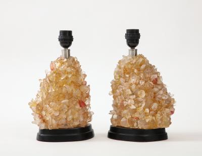 1980s glass lamps in the manner of quartz or rock crystal