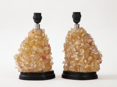 1980s glass lamps in the manner of quartz or rock crystal