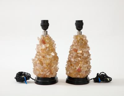 1980s glass lamps in the manner of quartz or rock crystal