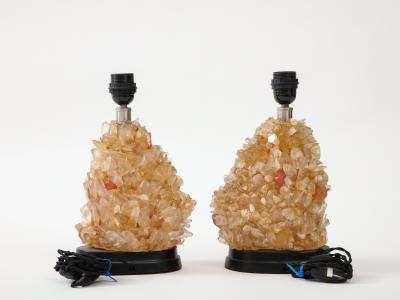 1980s glass lamps in the manner of quartz or rock crystal