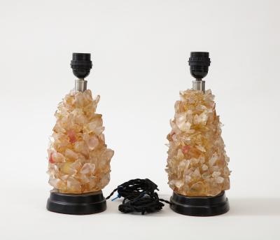 1980s glass lamps in the manner of quartz or rock crystal