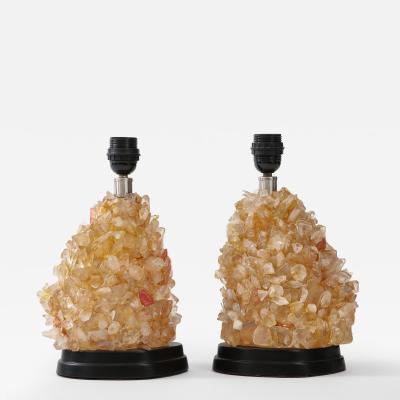 1980s glass lamps in the manner of quartz or rock crystal