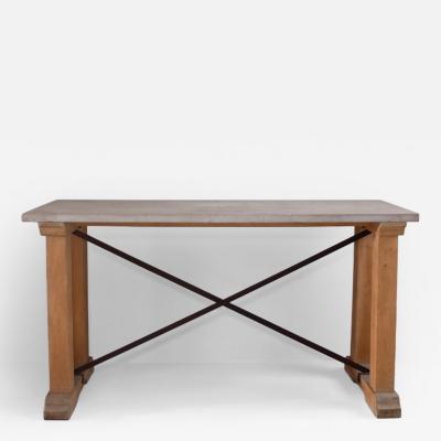 1980s x frame console with riven stone top France