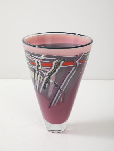 1981 Rick Bernstein Artglass Modernist Vase