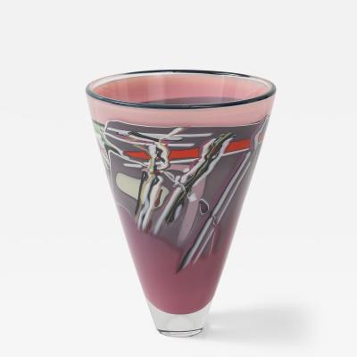 1981 Rick Bernstein Artglass Modernist Vase