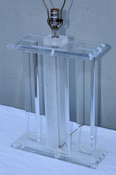 198s Mid Century Modern Large Lucite Table Lamps