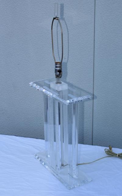198s Mid Century Modern Large Lucite Table Lamps