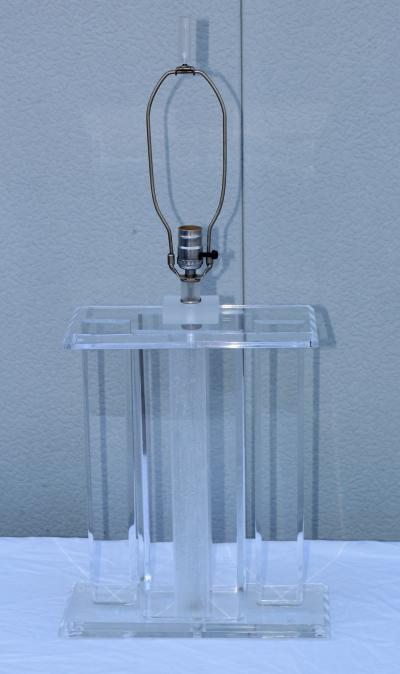 198s Mid Century Modern Large Lucite Table Lamps