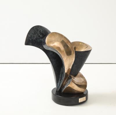 1990 Bronze Abstract Sculpture Signed And Dated 