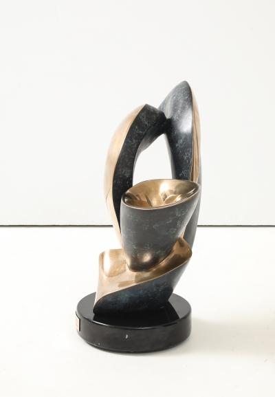 1990 Bronze Abstract Sculpture Signed And Dated 