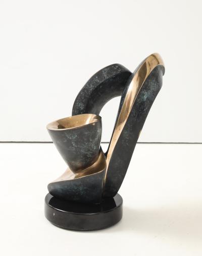 1990 Bronze Abstract Sculpture Signed And Dated 