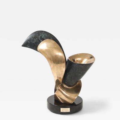 1990 Bronze Abstract Sculpture Signed And Dated 