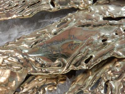 1990 Enlightening Sconce Horses Head Gilded Bronze Gypsum Signed Lambert Ph