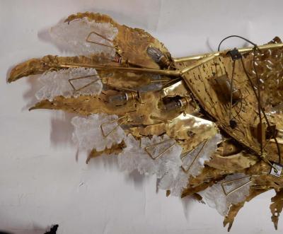 1990 Enlightening Sconce Horses Head Gilded Bronze Gypsum Signed Lambert Ph