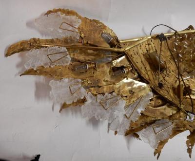 1990 Enlightening Sconce Horses Head Gilded Bronze Gypsum Signed Lambert Ph