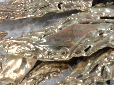 1990 Enlightening Sconce Horses Head Gilded Bronze Gypsum Signed Lambert Ph