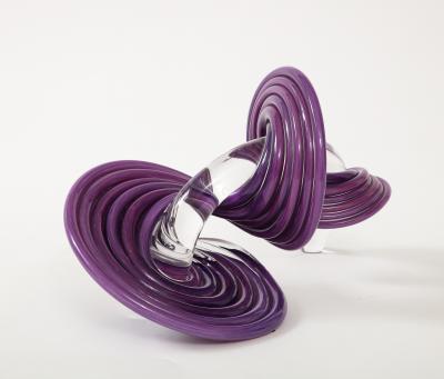 1990s Abstract Signed Glass Sculpture