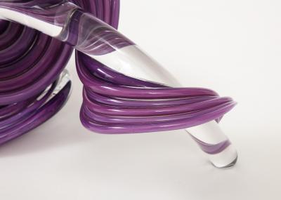 1990s Abstract Signed Glass Sculpture