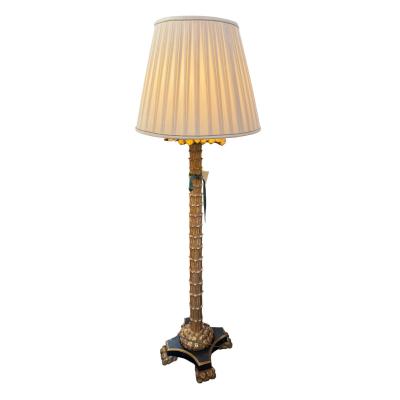1990s Art Deco Style Palm Tree Giltwood Floor Lamp