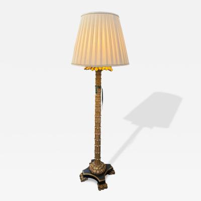 1990s Art Deco Style Palm Tree Giltwood Floor Lamp