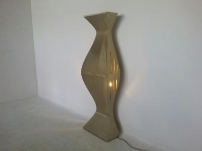 1990s Large Sculptural Painted Stainless Steel Floor Lamp