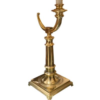1990s Regency Style Cambridge Brass Table Lamp