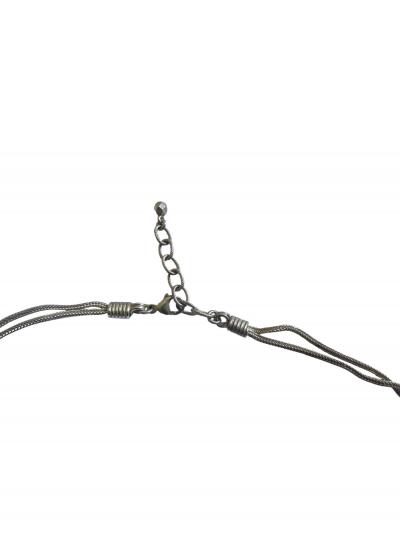 1990s Silver and socked quarts beads necklace by Jean Paul GAULTIER