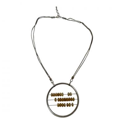 1990s Silver and socked quarts beads necklace by Jean Paul GAULTIER