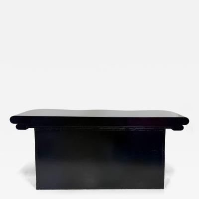 1990s Substantial Curved Italian Console Table Newly Refinished Dark Navy Blue