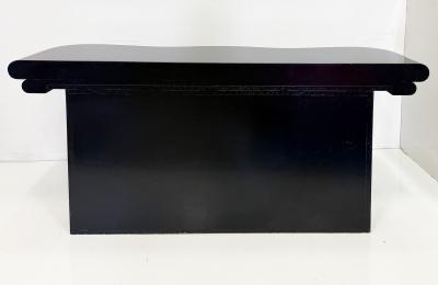 1990s Substantial Curved Italian Console Table Newly Refinished Dark Navy Blue