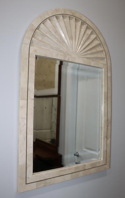 1990s Tessellated Stone Arched Wall Mirror