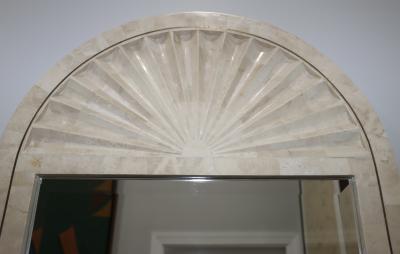 1990s Tessellated Stone Arched Wall Mirror
